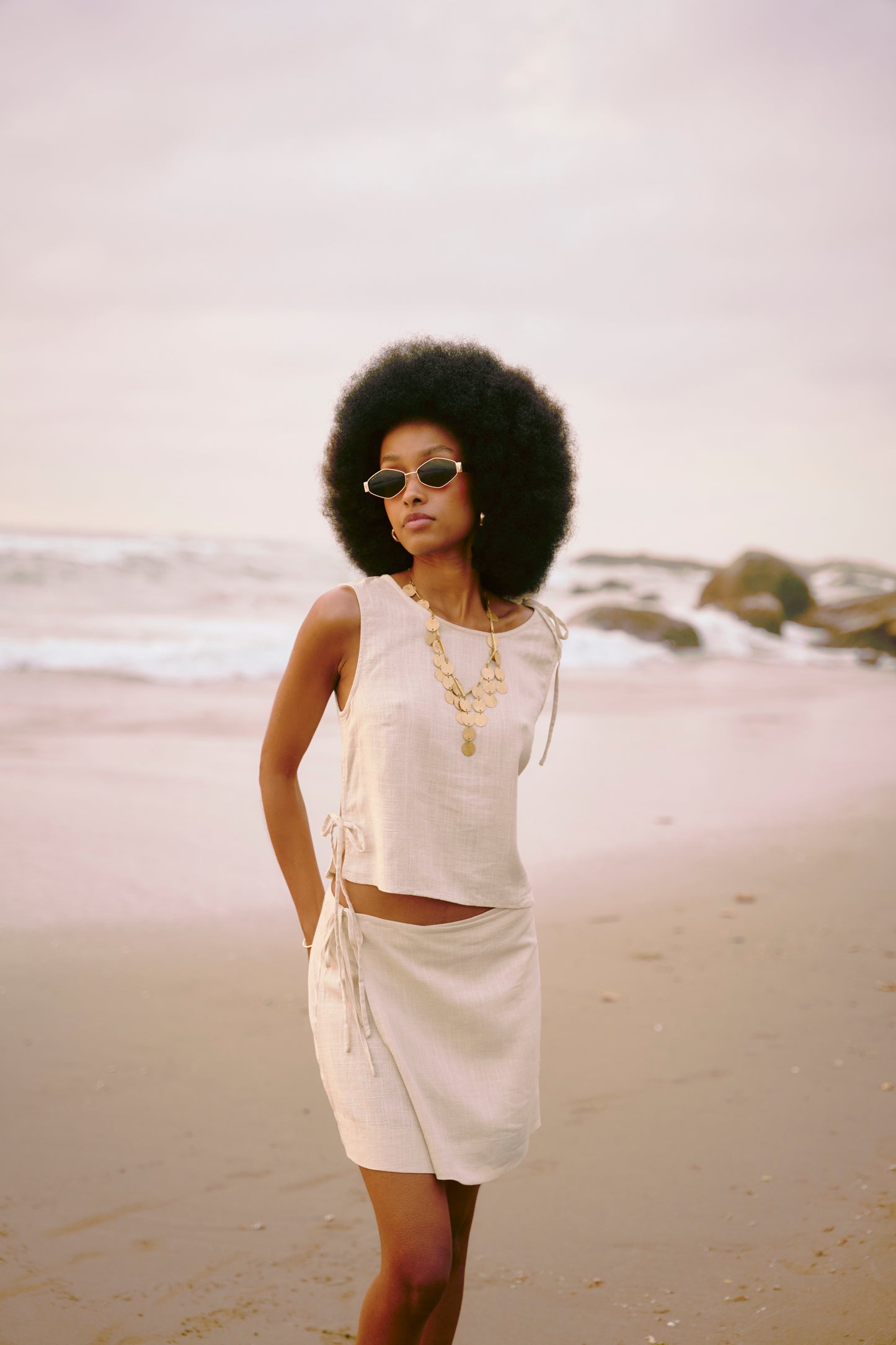 Falda Zuna Color Crema