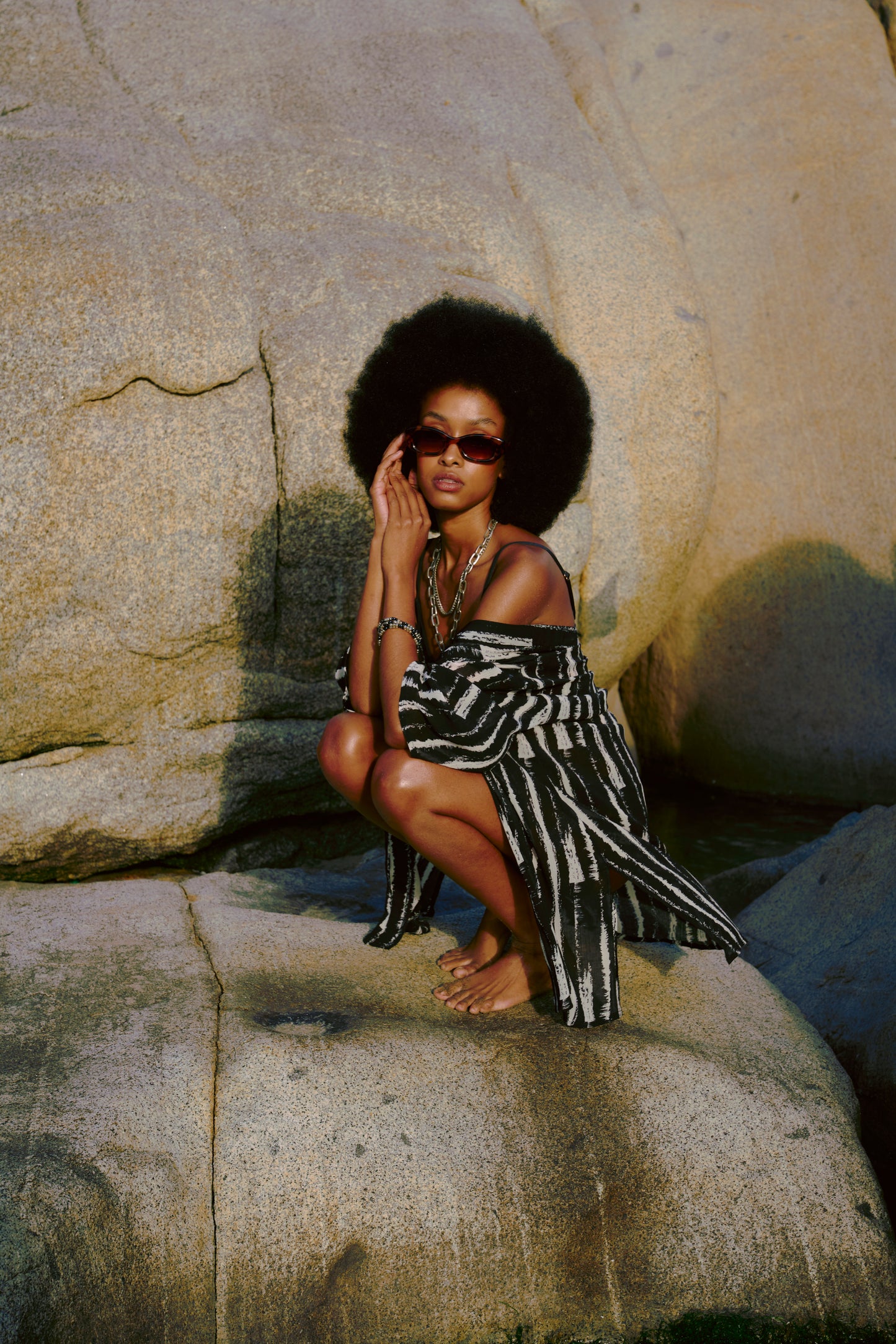 Kimono semitransparente Tiare Color Negro