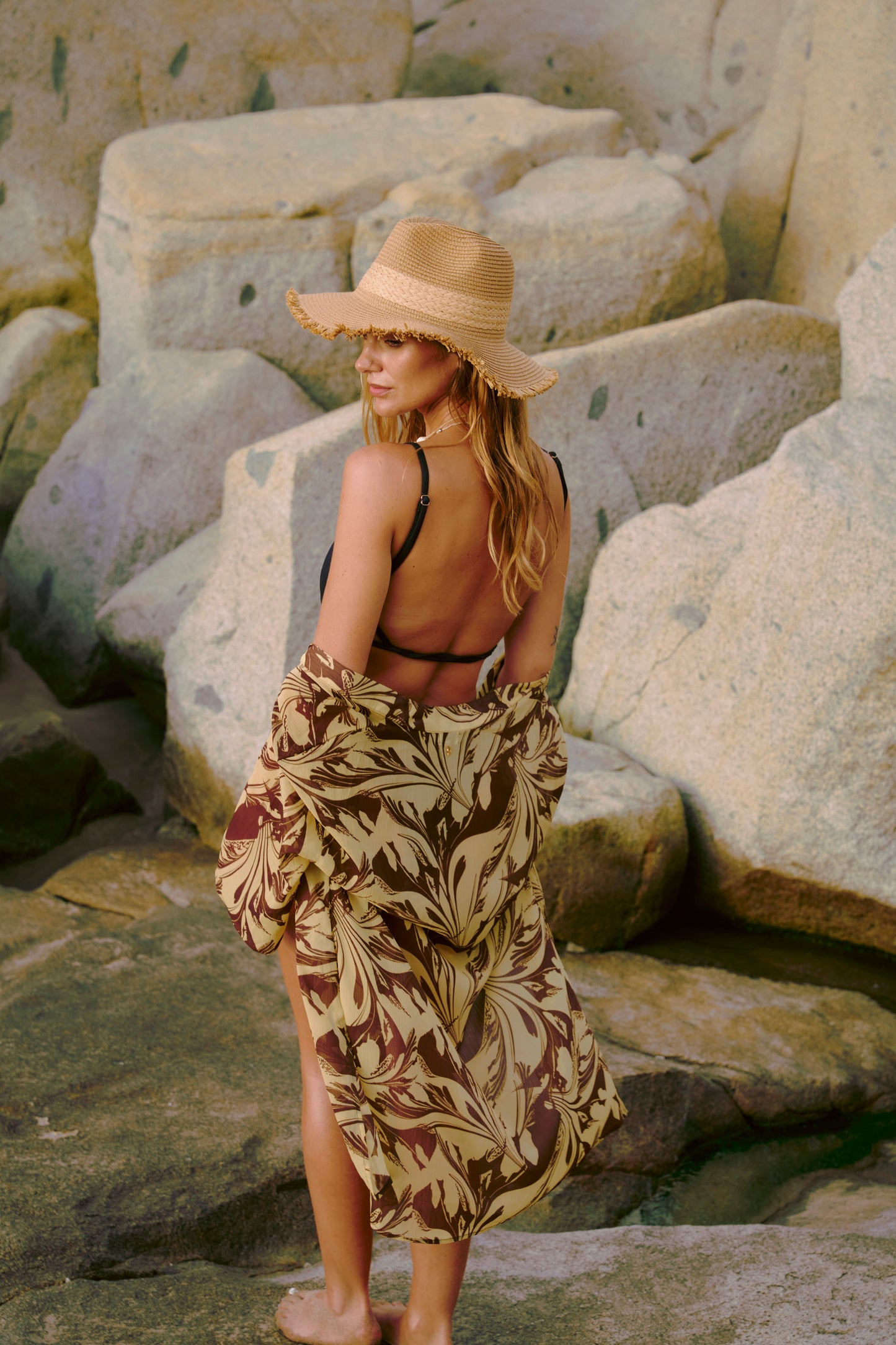 Kimono semitransparente Tiare Color Café