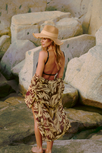 Kimono semitransparente Tiare Color Café